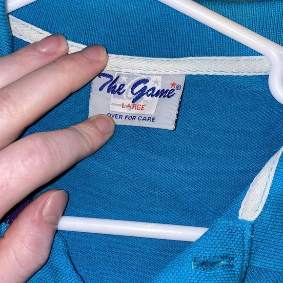 Vtg 90s Charlotte‎ Hornets Colorblock Polo Size Large - RARE - Picture 3 of 5